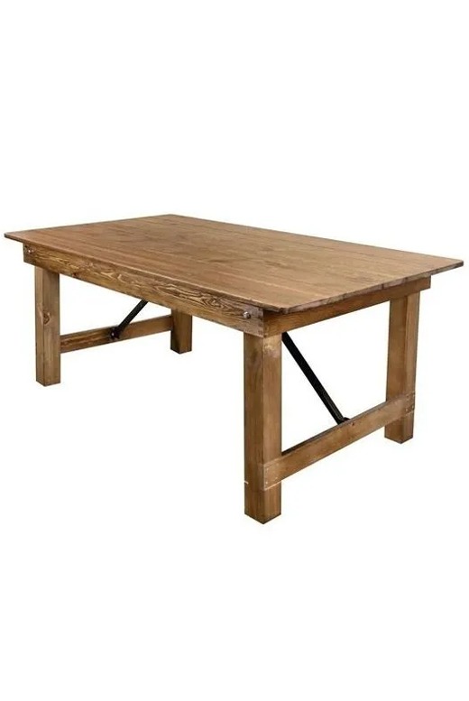 Chestnut Farm Table, Rectangle 72x40, Straight Leg, Color: Chestnut (A Series)