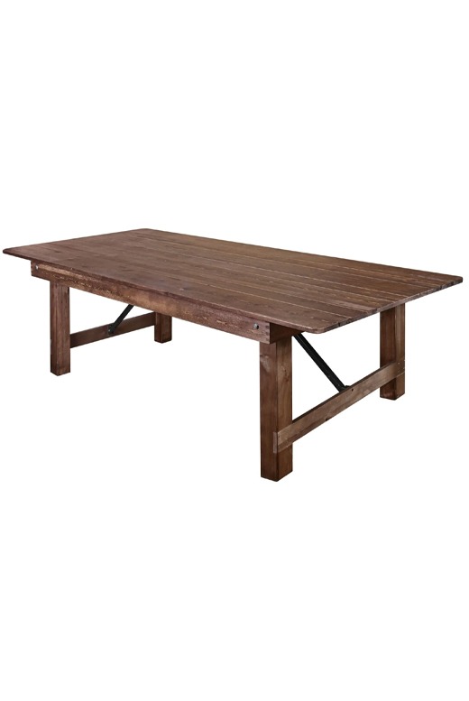 Fruitwood Farm Table, Rectangle 96x40, Straight Leg (A Series)