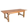 Chestnut 8 Foot (96″ x 40″) Rectangle Farmhouse Table TFARMRT9640-CHESTNUT-S-LEG-AX-T