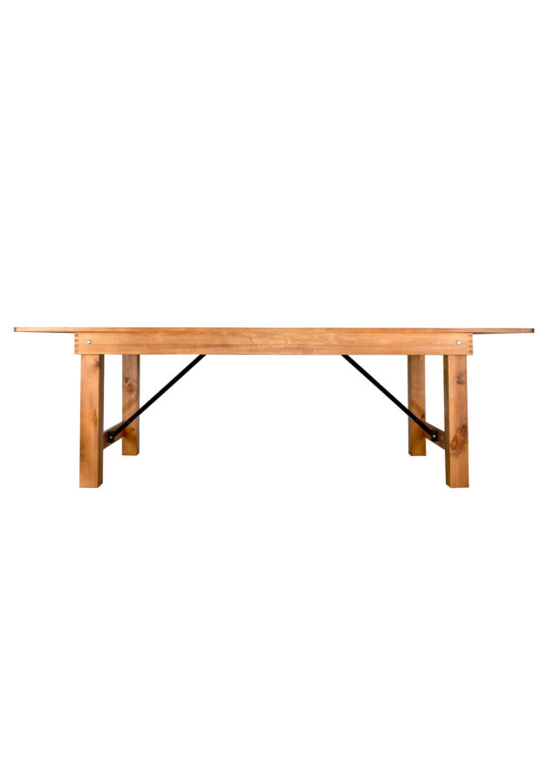 Chestnut 8 Foot (96″ x 40″) Rectangle Farmhouse Table TFARMRT9640-CHESTNUT-S-LEG-AX-T