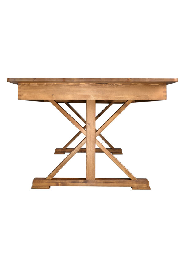 Chestnut 8 Foot (96" x 40") Rectangle Farmhouse Table by Chivari TFARMRT9640-CHESTNUT-X-LEG-AX-T