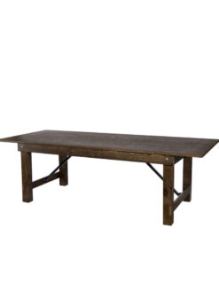 Fruitwood 8 Foot (96" x 40") Rectangle Farmhouse Table TFARMRT9640-FRUITWOOD-S-LEG-AX-T