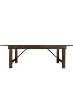 Fruitwood 8 Foot (96" x 40") Rectangle Farmhouse Table TFARMRT9640-FRUITWOOD-S-LEG-AX-T