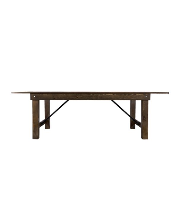 Fruitwood 8 Foot (96" x 40") Rectangle Farmhouse Table TFARMRT9640-FRUITWOOD-S-LEG-AX-T