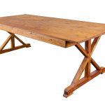 Table Farm Table Rectangle 96×40 X Shape Leg Color Chestnut A Series TFARMRT9640 CHESTNUT X LEG AX T Right