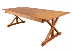 Table Farm Table Rectangle 96x40 X Shape Leg Color Chestnut A Series TFARMRT9640 CHESTNUT X LEG AX T Right