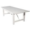 White Distressed Farm Table, Rectangle 96x40, Straight Leg (A Series)