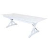 White Distressed Farm Table, Rectangle 96x40, X-Shape Leg (Z Series)