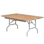 48″x30″ Rectangle Children’s Plywood Folding Banquet Table, Includes FREE METAL EDGE UPGRADE