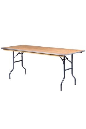72"x 30" Rectangle "Heavy Duty" Plywood Folding Banquet Table, Includes FREE METAL EDGE UPGRADE
