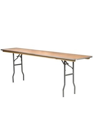 96"x18" Rectangle "Heavy Duty" Plywood Folding Banquet Table, Includes FREE METAL EDGE UPGRADE
