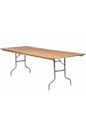 96"x40" Rectangle "Heavy Duty" Plywood Folding Banquet Table, Includes FREE METAL EDGE UPGRADE