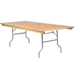 96″x48″ Rectangle “Heavy Duty” Plywood Folding Banquet Table, Includes FREE METAL EDGE UPGRADE