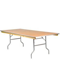 96"x48" Rectangle "Heavy Duty" Plywood Folding Banquet Table, Includes FREE METAL EDGE UPGRADE