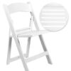 White Resin Folding Chair, Slatted Seat, 650 lbs Weight Capacity CFRW-SLATTED-CX-T