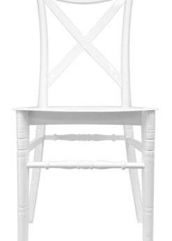 Chair Crossback BasicResin™ - White, Waterproof, Indoor and Outdoor NEW STYLE by Chivari Front CXPW-v22-SG-T