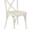 White Distressed RESIN "Steel Skeleton" Cross Back Chair, (It's Gorgeous, Super-Strong and Waterproof) by Chivari CXRWD-STEEL-CX-T Right