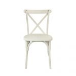Chair Crossback Resin White Distressed Steel Core C Series CXRWD STEEL CX T Front