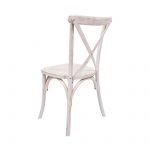 Chair Wood Crossback White Distressed CXWWD ZG T Back View