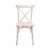 Chair Wood Crossback White Distressed CXWWD ZG T Front View
