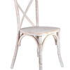 Ivory Distressed ToughWood Cross Back Chair 45 CXWID-562-ZG-T