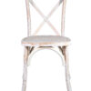 Ivory Distressed ToughWood Cross Back Chair Front CXWID-562-ZG-T