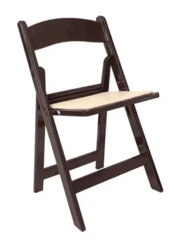 Fruitwood Resin Folding Chair with Tan Cushion CFRF-TAN-AX-T