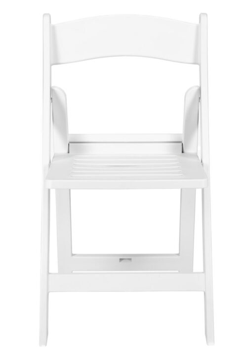 White Resin Folding Chair, Slatted Seat, 650 lbs Weight Capacity*, 2 Year Total Warranty* (Per Chair Price Shown – Sold only in Quantities of 4) CFRW-SLATTED-CX-T