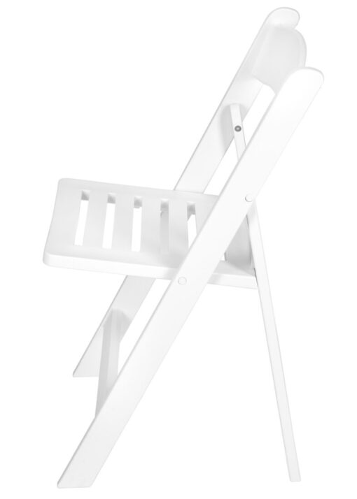 White Resin Folding Chair, Slatted Seat, 650 lbs Weight Capacity*, 2 Year Total Warranty* (Per Chair Price Shown – Sold only in Quantities of 4) CFRW-SLATTED-CX-T