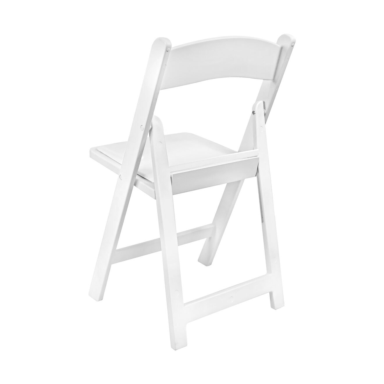 White Resin Children’s Folding Chair by Chivari Left CFRW-KID-AX-T