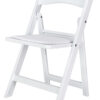 White Kids Resin Folding Chair by Chiavari, Free Extended Warranty, Stackable, UV Sun Protection, Water Proof, Anti-Rust, (Per Chair Price Shown - Sold only in Quantities of 4) CFRW-KID-AX-T