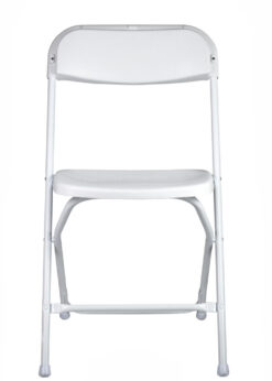 White Folding Chair (Steel-Poly Chair) by Chiavari, Minimum 660 lbs. Capacity CFPW-CX-T