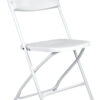 White Folding Chair (Steel-Poly Chair) by Chiavari, Minimum 660 lbs. Capacity CFPW-CX-T