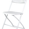 White Folding Chair (Steel-Poly Chair) by Chiavari, Minimum 660 lbs. Capacity CFPW-CX-T