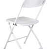 White Folding Chair (Steel-Poly Chair) by Chiavari, Minimum 660 lbs. Capacity CFPW-CX-T