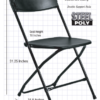 Black Folding Chair (Steel-Poly Chair) Samson Series Heavy Duty 2 Year Warranty by Chivari CFPB-CX-T