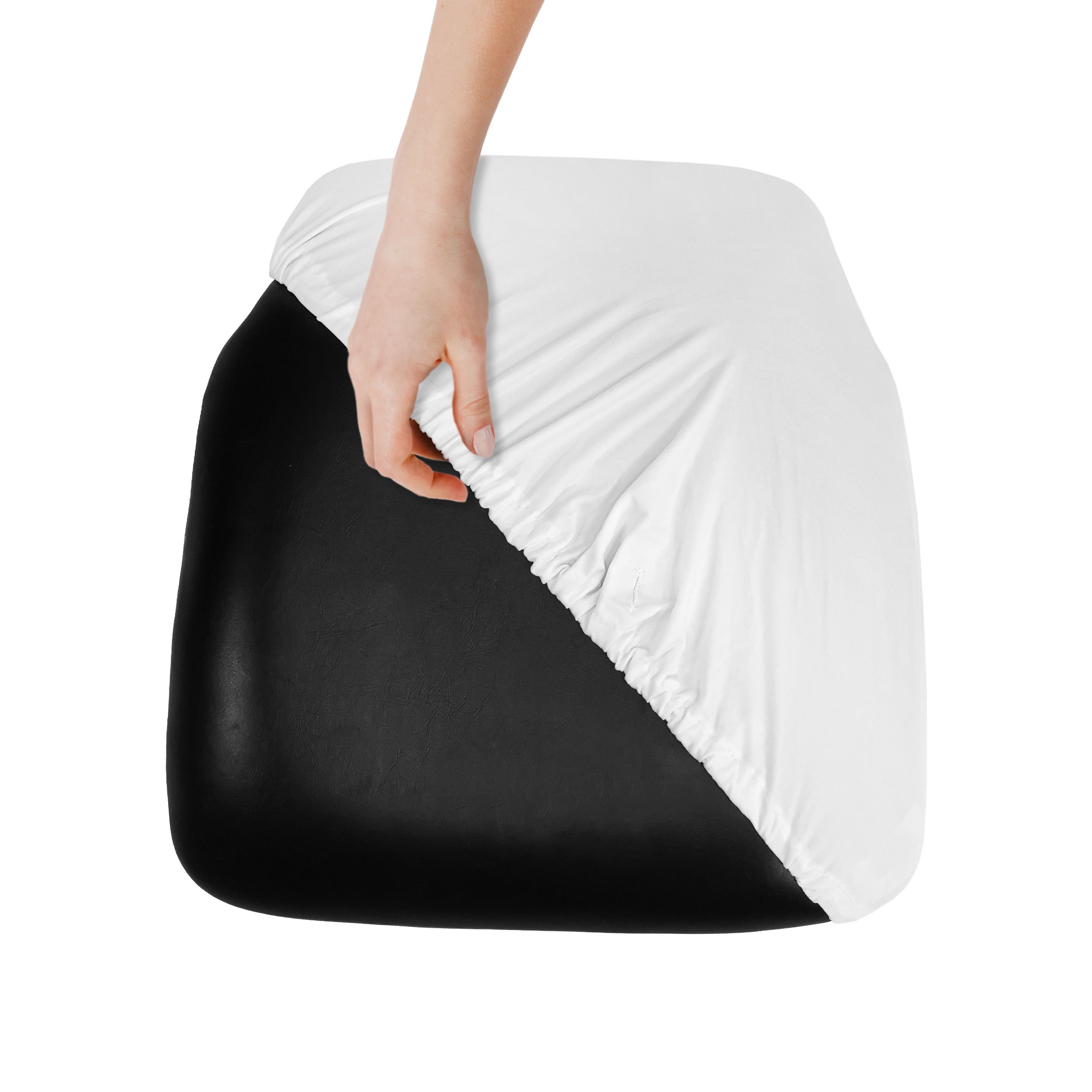 Cushion Cap for Panel Cushion Spandex White Z Series Front Hand View CUSHCAPSPNDXWHI ZG T