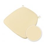 Cushion Vinyl Material Velcro Strap Ivory Color Left Angle View with Color Swatch