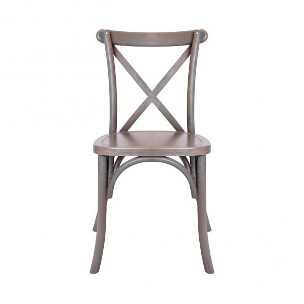 Chair Crossback Wood Driftwood Gray Z Series CXWG ZG T Front
