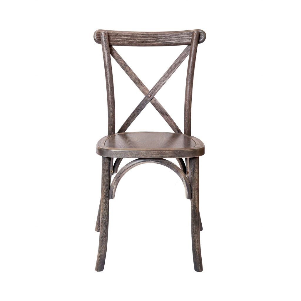 Chair Crossback Wood Fruitwood With Gray Lines Z Series PO 404 CXWF 404 ZG T Front