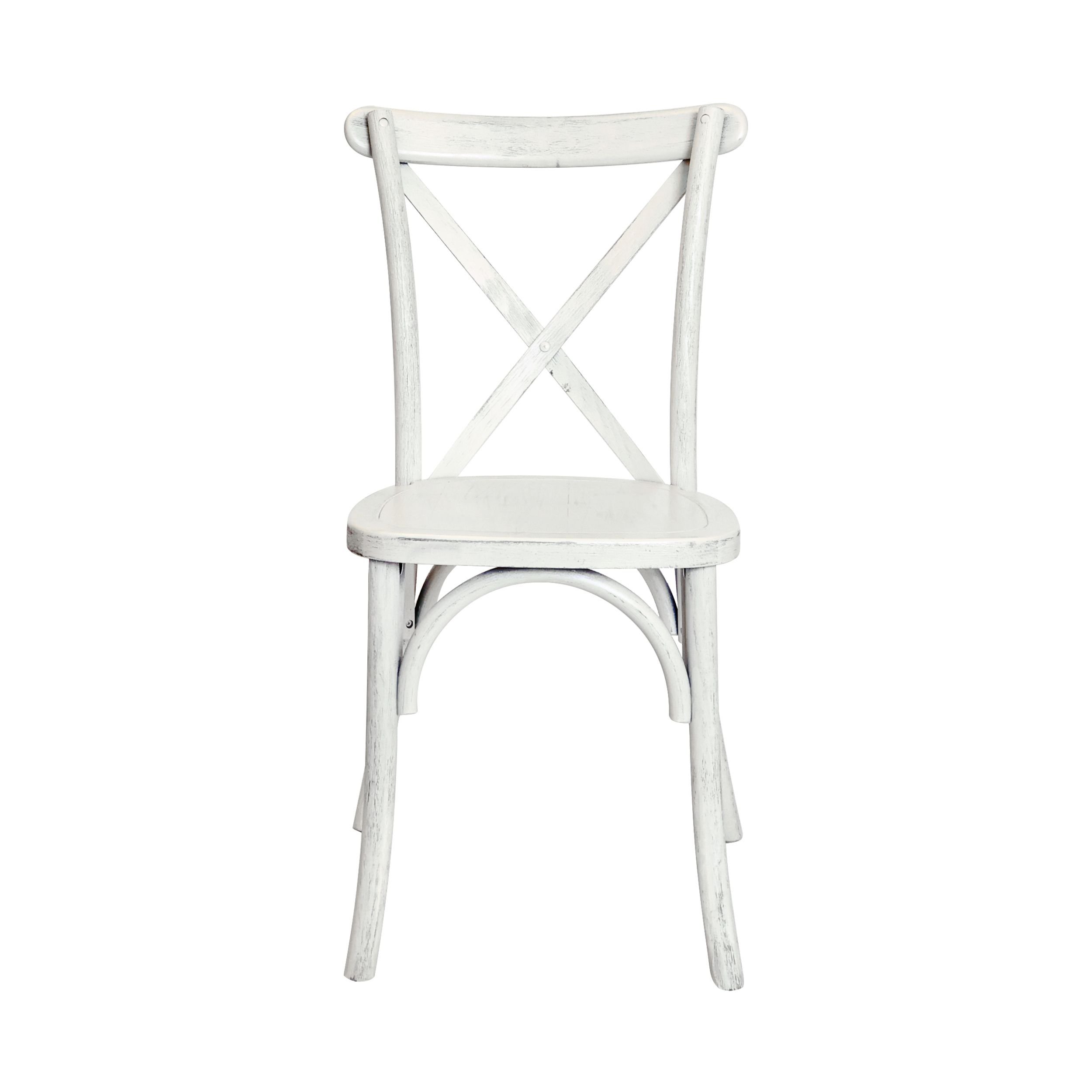 Chair Crossback Wood White Distressed Z Series CXWWD ZG T Swatch