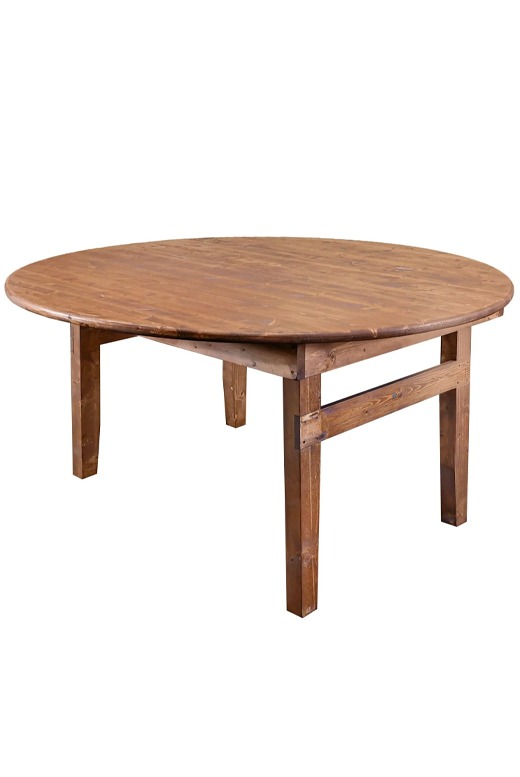 Chestnut Farm Table, Round 60 inch, Straight Leg, Color: Chestnut (Z Series)