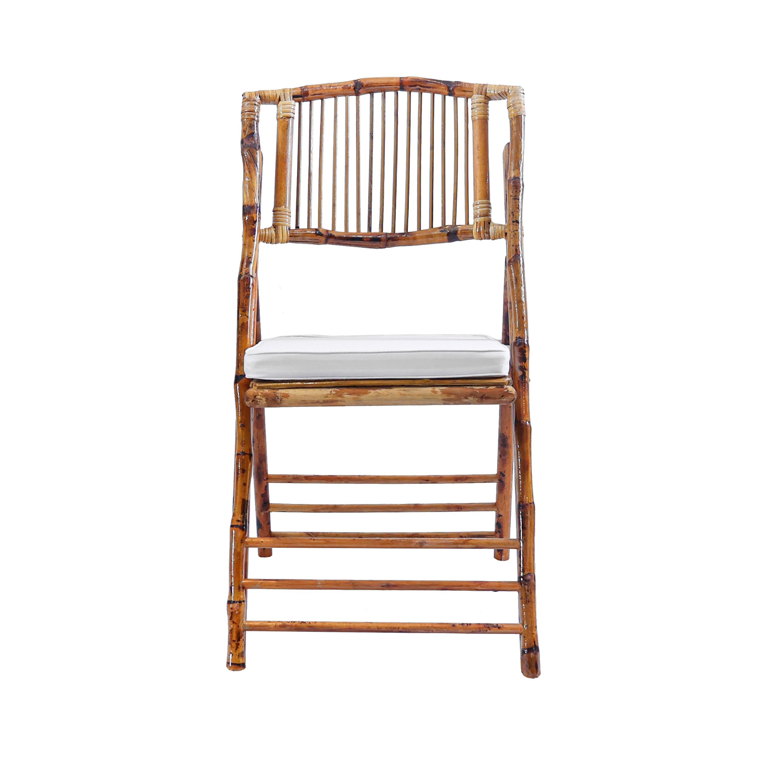 Chair Folding Bamboo H Series CFBAM HU T Cushion Chair Front