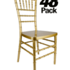 Gold Resin Steel Skeleton Chiavari Chair, 48 Chair Bundle by Chivari CCRG-STEEL-AX-T-48