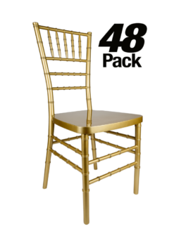 Gold Resin Steel Skeleton Chiavari Chair, 48 Chair Bundle by Chivari CCRG-STEEL-AX-T-48