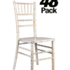 48 Pack White Distressed Toughwood Chiavari Chair