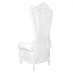 Chair Throne Wood White Frame White Vinyl Cushions Z Series CTWWW ZG T Back