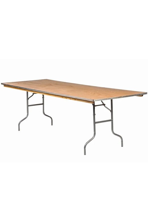 96"x36" Rectangle "Heavy Duty" Plywood Folding Banquet Table, Scratched & Dent