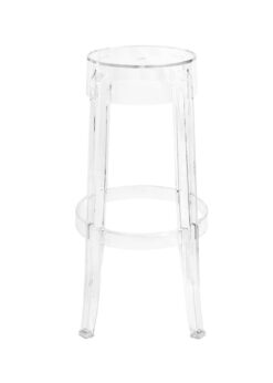 Clear Resin Backless Ghost Barstool by Chivari Chair Front BSRC-NO-BACK-HU-T