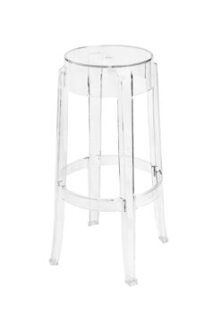 Clear Resin Backless Ghost Barstool by Chivari BSRC-NO-BACK-HU-T